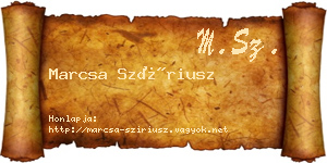 Marcsa Szíriusz névjegykártya